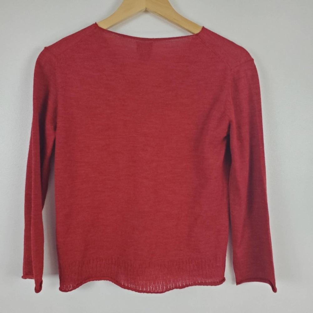 Eileen Fisher red cardigan, size PP - Picture 2 of 8